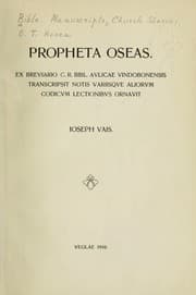 Tapa de Propheta Oseas