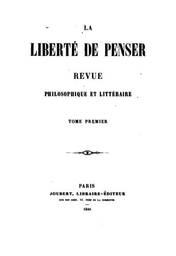 Tapa de La Liberté de penser
