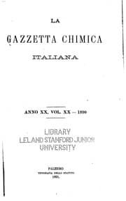 Tapa de La Gazzetta chimica italiana