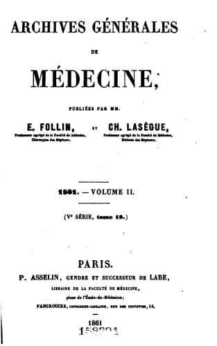 Tapa de Archives generales de medecine