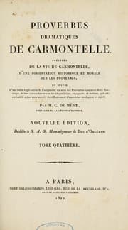 Tapa de Proverbes dramatiques de Carmontelle