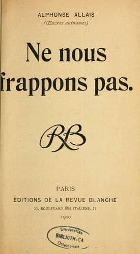 Tapa de Ne nous frappons pas