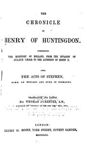 Tapa de The chronicle of Henry of Huntingdon