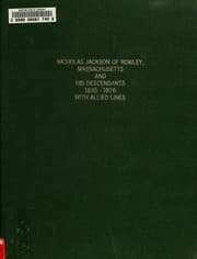 Tapa de Nicholas Jackson of Rowley, Massachusetts, and his descendants, 1635-1976