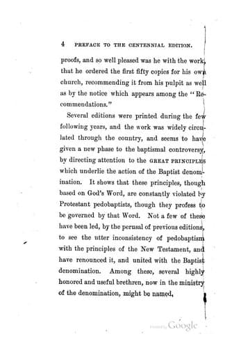 Tapa de Baptists, the Only Thorough Religious Reformers