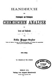 Tapa de Handbuch der physiologisch- und pathologisch-chemischen Analyse für Aerzte und studirende