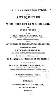Tapa de Origines Ecclesiasticæ: Or, The Antiquities of the Christian Church, and Other Works, of the Rev ..