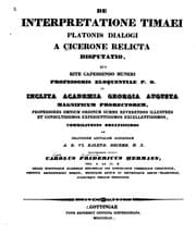 Tapa de De interpretatione Timaei Platonis Dialogi a Cicerone relicta disputatio