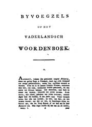 Tapa de Vaderlandsch woordenboek: Byvoegzels op het vaderlandsch woordenboek