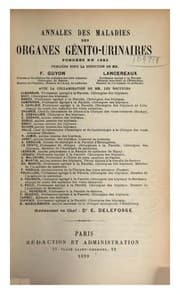 Tapa de Annales des maladies des organes génito-urinaires