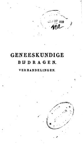 Tapa de Geneeskundige bijdragen
