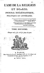 Tapa de L'ami de la religion et du roi