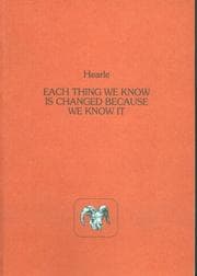 Tapa de Each Thing We Know Is Changed Because We Know It