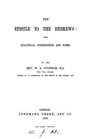 Tapa de The Epistle to the Hebrews: with intr. and notes, by W. A. O'Connor