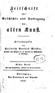 Tapa de Zeitschrift für Geschichte und Auslegung der alten Kunst