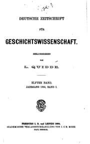 Tapa de Deutsche Zeitschrift für Geschichte-wissenschaft