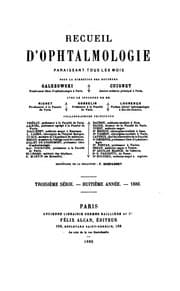 Tapa de Recueil d'ophtalmologie