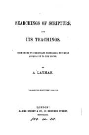 Tapa de Searchings of Scripture, and its teachings, by a layman