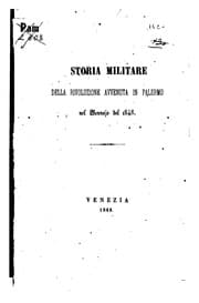 Tapa de Storia militare della rivoluzione avvenuta in Palermo nel gennajo del 1848