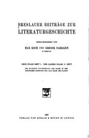 Tapa de Breslauer Beiträge zur Literaturgeschichte
