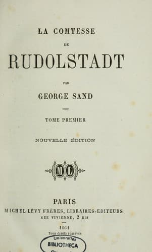 Tapa de La comtesse de Rudolstadt