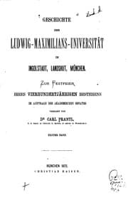 Tapa de Geschichte der Ludwig-maximilians-universität in Ingolstadt, Landshut ..