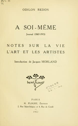 Tapa de À soi-même, journal (1867-1915)
