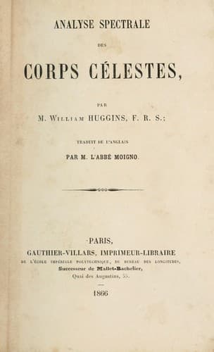 Tapa de Analyse spectrale des corps célestes.