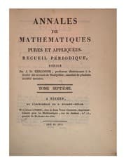 Tapa de Annales de mathématiques pures et appliquées