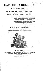 Tapa de L'ami de la religion et du roi