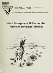 Tapa de Habitat management guides for the American pronghorn antelope
