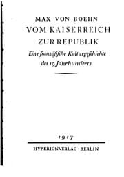 Tapa de Vom Kaiserreich zur Republik: Eine französische Kulturgeschichte des 19 ..