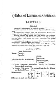 Tapa de Synopsis of lectures on obstetrics