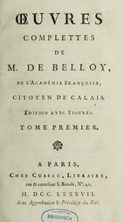 Tapa de Oeuvres complettes de M. de Belloy