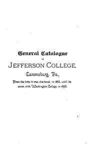 Tapa de Biographical and Historical Catalogue of Washington and Jefferson College ...