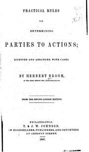Tapa de Practical Rules for Determining Parties to Actions: Digested and Arranged, with Cases
