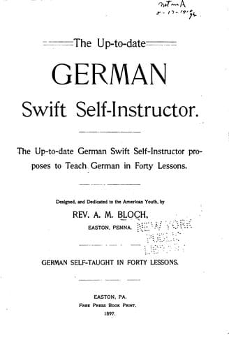 Tapa de The up-to-date German swift self-instructor ..