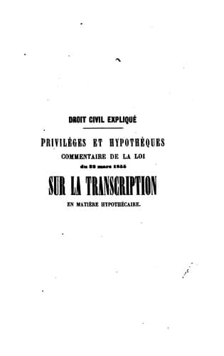 Tapa de Privilèges et hypothèques