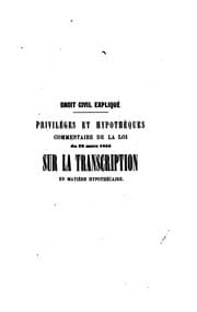 Tapa de Privilèges et hypothèques