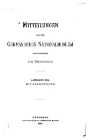 Tapa de Mitteilungen aus dem germanischen Nationalmuseum