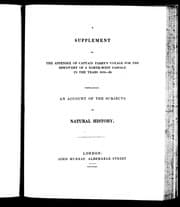 Tapa de Supplement to the appendix of Captain Parry's voyage for the discovery of a north-west passage in the years 1819-20