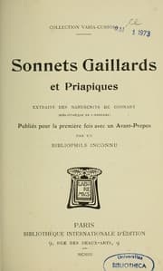 Tapa de Sonnets gaillards et priapiques