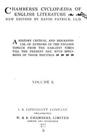 Tapa de Chambers's Cyclopaedia of English literature