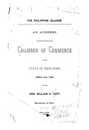 Tapa de The Philippine Islands: An Address Delivered Before the Chamber of Commerce of the State of New ..