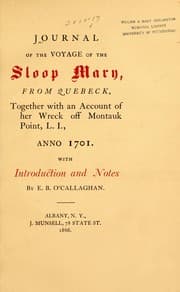 Tapa de Journal of the voyage of the Sloop Mary, from Quebeck