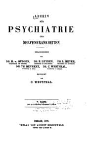 Tapa de Archiv fuer psychiatrie und nervenkrankheiten