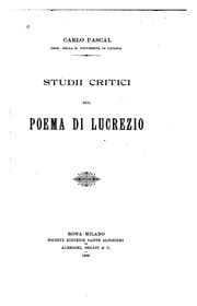 Tapa de Studii critici sul poema di Lucrezio