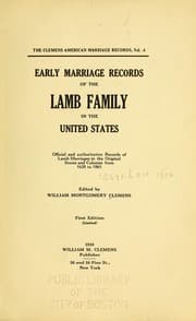 Tapa de Early marriage records of the Lamb family in the United States
