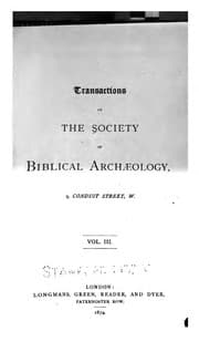 Tapa de Transactions of the Society of Biblical Archæology