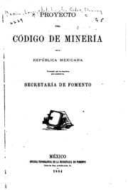 Tapa de Proyecto de Código de Minería de la República Mexicana formado